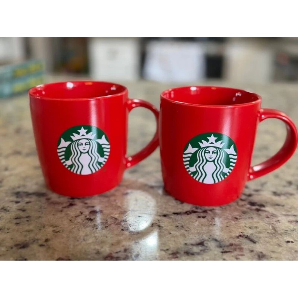 Set of 2 Red Starbucks Mugs